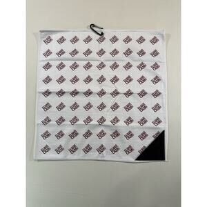 New! Elijah Craig Bourbon GOLF TOWEL with Logo & Rubber Scrubbing Pad - White